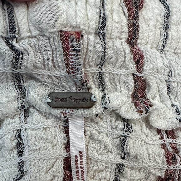 FREE PEOPLE Smock Around Sz S Off-Shoulder Ruffle Flowy crop Top - Picture 10 of 11